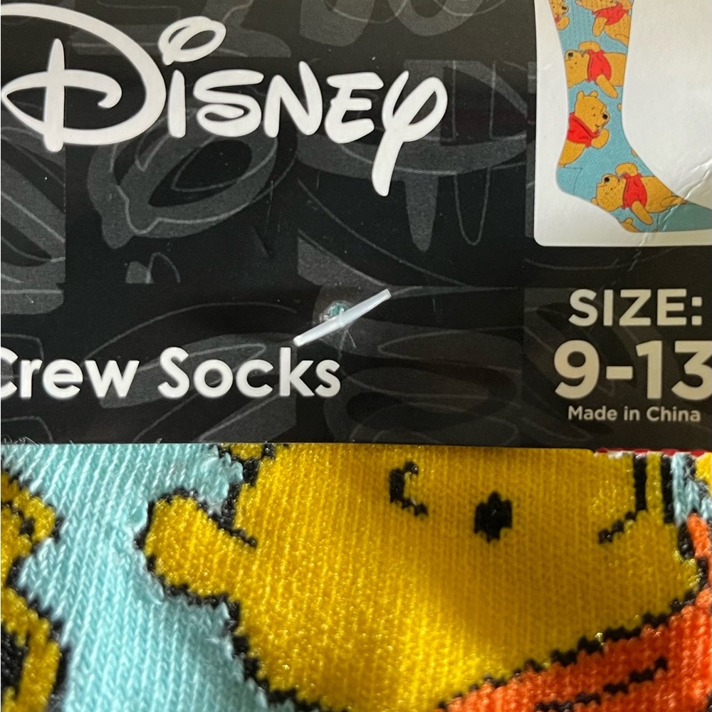 Disney Winnie the Pooh 2pair of Crew Socks - Cream and Blue - Picture 4 of 4